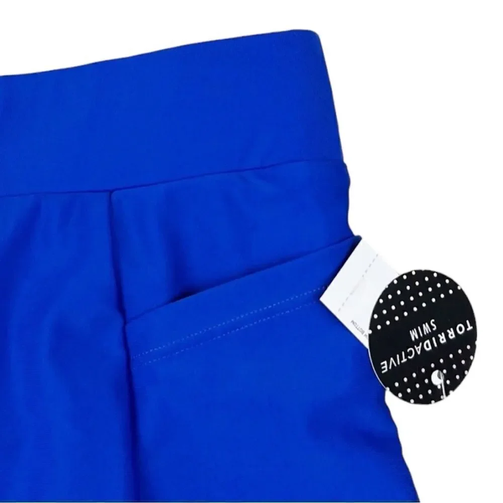 Torrid Blue Ultra High-Rise Active Swim Bottom with Pockets NWT 3 3XL